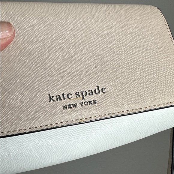 Kate Spade Blush Pink & White Crossbody Bag Silver Hardware 7.5x5x2 Spring - Picture 4 of 9